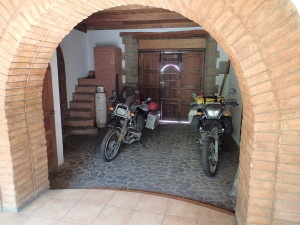 Bikes secured at the Hostel in Leon
