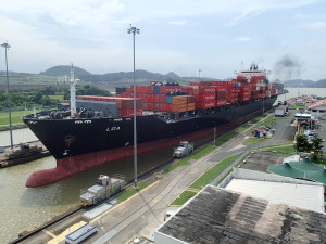 Container Ship in the Lock