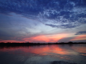 sun set at the Laguna Grande