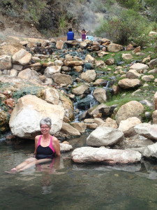Relaxing at natural hot springs near Santa Cruz