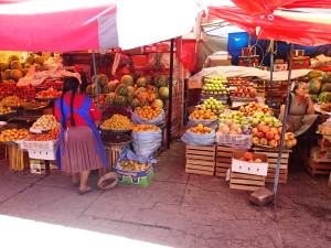 Colorful display at the Market in Sucre
