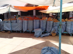 Market in Sucre, lots of "papas"