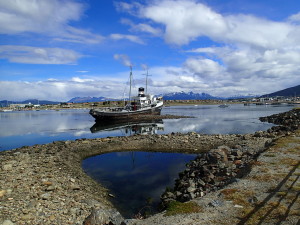 Old vessel stranded in Ushuaia