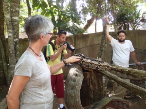 Feli finally touches a snake, Boa Constrictor